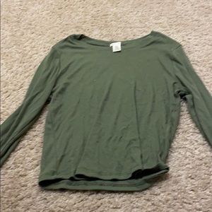 Green long sleeve crop top